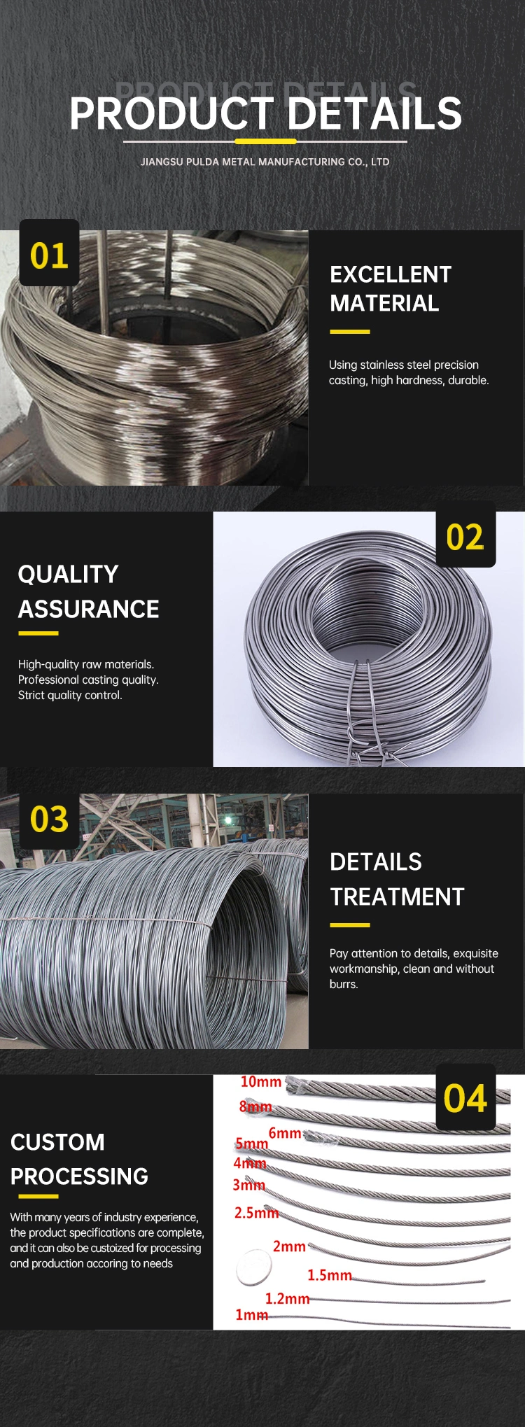 High Quality Hot Rolled ASTM JIS AISI ISO603 Galvanized Carbon Steel Wire Rope for Alloy Tool Steel 1010 1008 Cheap Price Customized